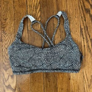 Lululemon Black and White Floral Sports Bra